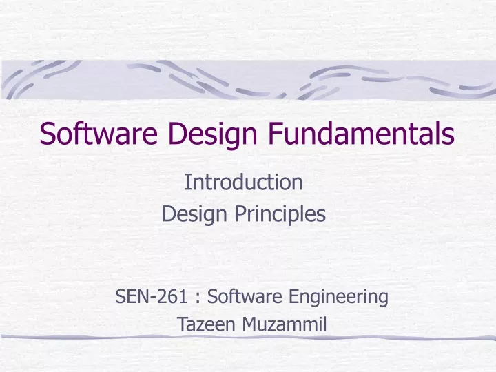 software design fundamentals