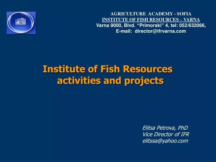 institute of fish resources activities and projects