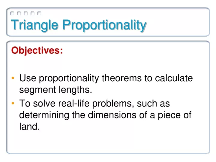 triangle proportionality
