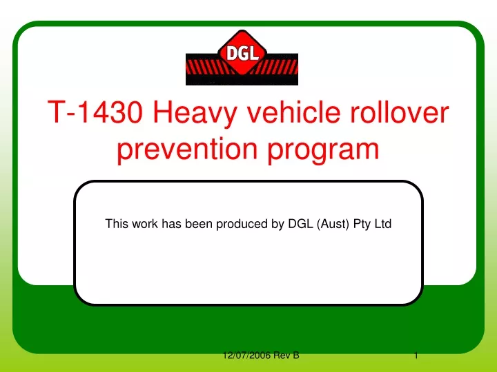 t 1430 heavy vehicle rollover prevention program