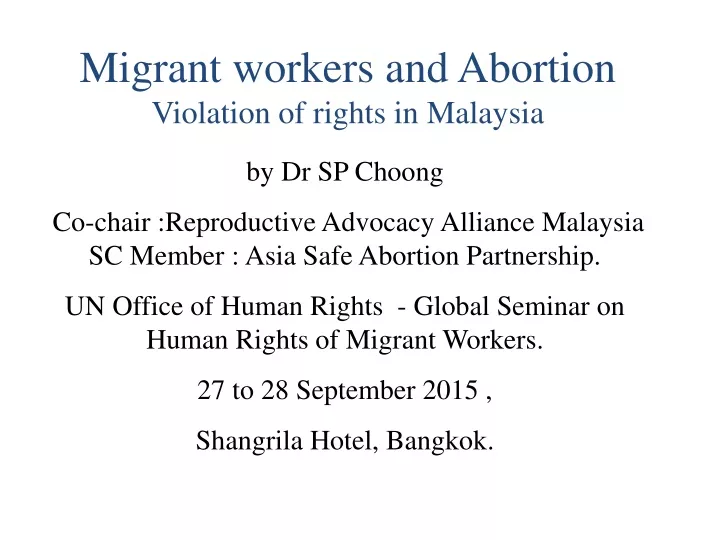 migrant workers and abortion violation of rights