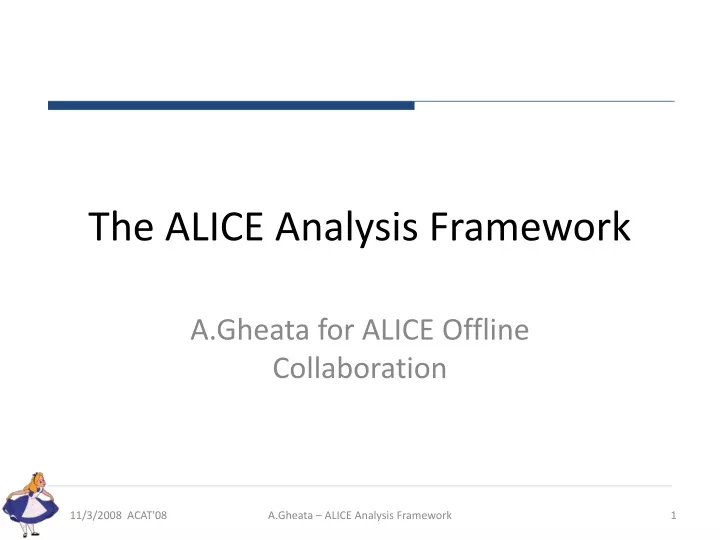 the alice analysis framework