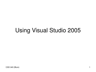 Using Visual Studio 2005