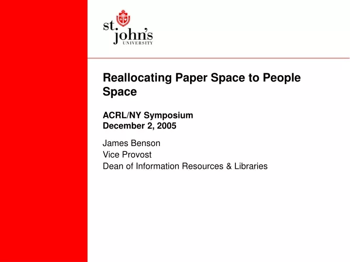 reallocating paper space to people space acrl ny symposium december 2 2005