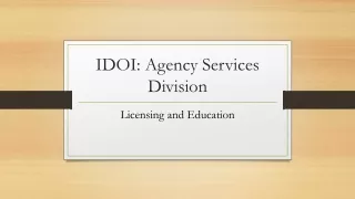 IDOI: Agency Services Division