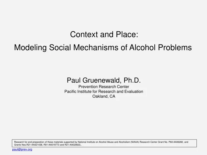 context and place modeling social mechanisms