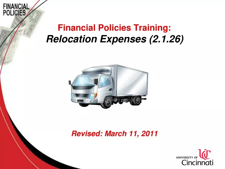 financial policies training relocation expenses 2 1 26 revised march 11 2011