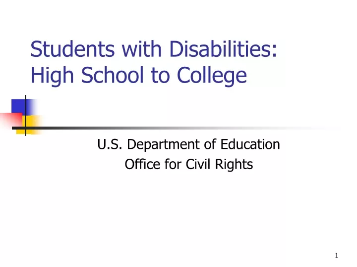 students with disabilities high school to college