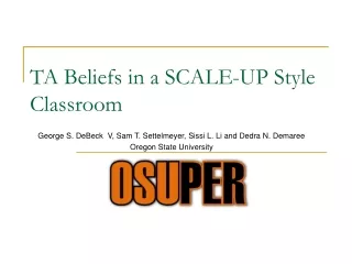 TA Beliefs in a SCALE-UP Style Classroom