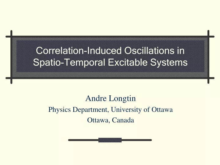 correlation induced oscillations in spatio temporal excitable systems