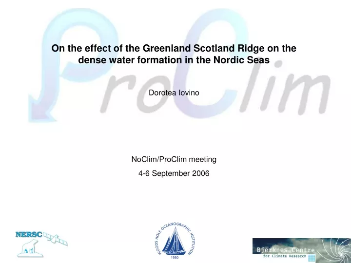 on the effect of the greenland scotland ridge