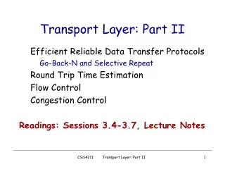 Transport Layer: Part II