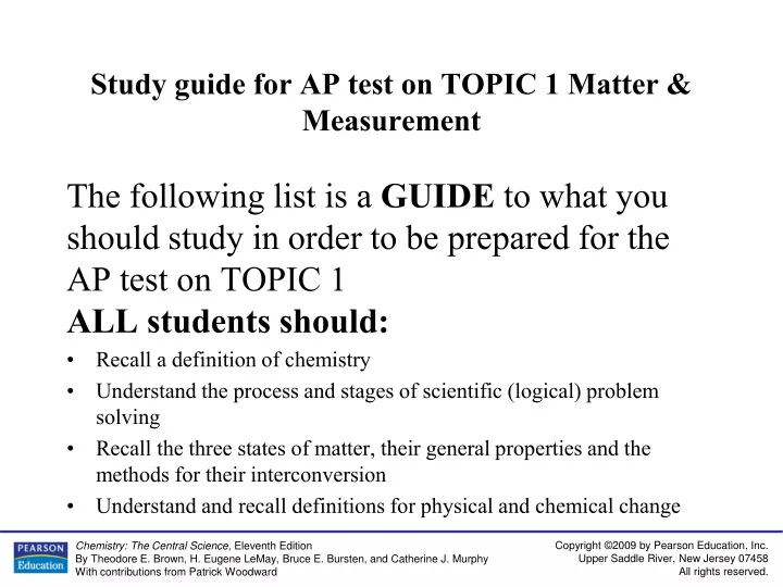 study guide for ap test on topic 1 matter measurement