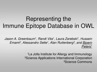 Representing the  Immune Epitope Database in OWL