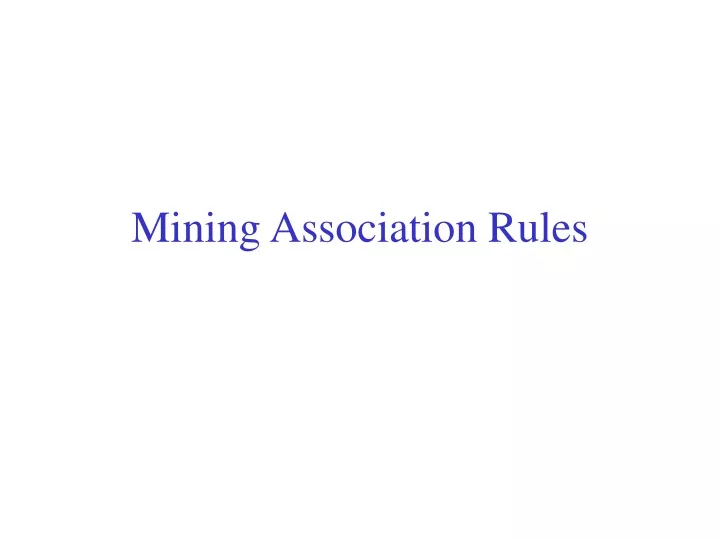 mining association rules
