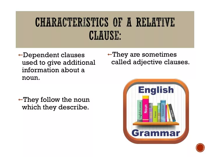 characteristics of a relative clause