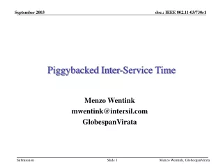Piggybacked Inter-Service Time