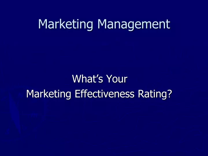 marketing management