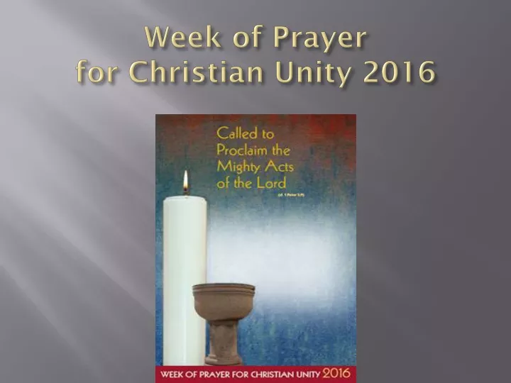 week of prayer for christian unity 2016