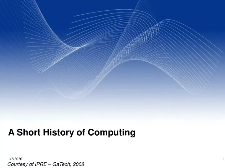 a short history of computing