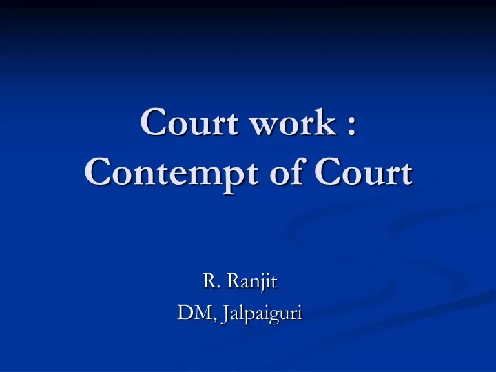 court work contempt of court