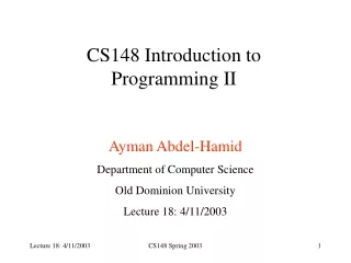 CS148 Introduction to Programming II