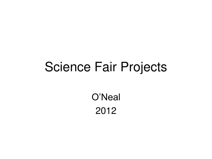 science fair projects