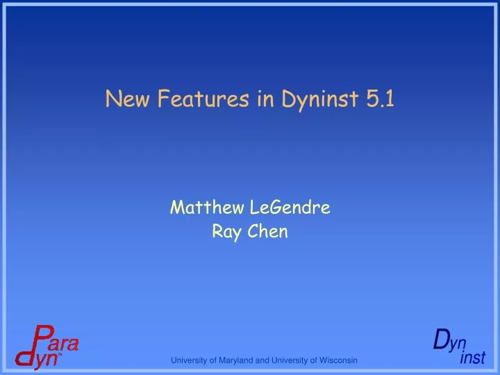 new features in dyninst 5 1