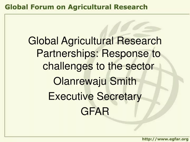 global agricultural research partnerships