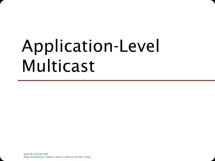 application level multicast