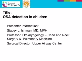 Title:  OSA detection in children