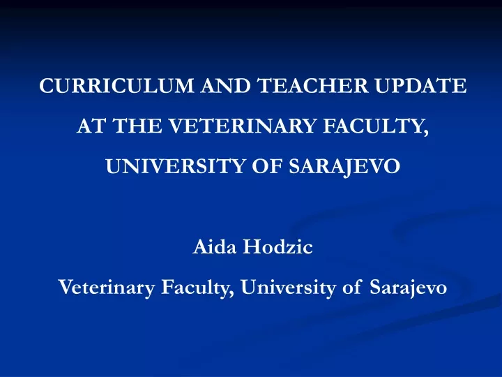 curriculum and teacher update at the veterinary