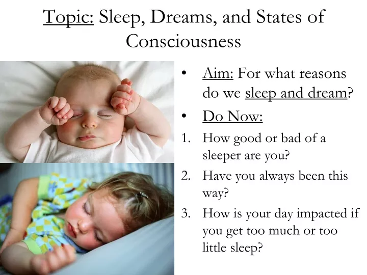 topic sleep dreams and states of consciousness