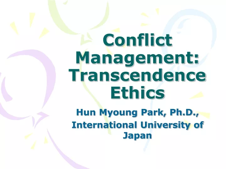conflict management transcendence ethics