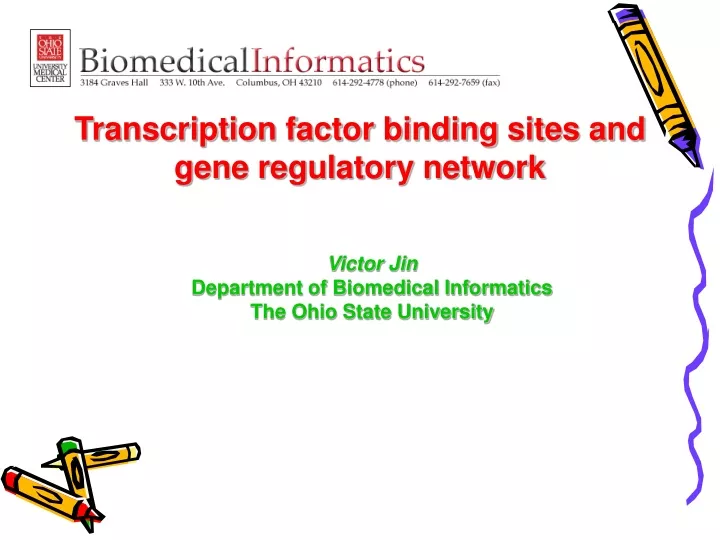 transcription factor binding sites and gene