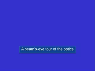 A beam’s-eye tour of the optics