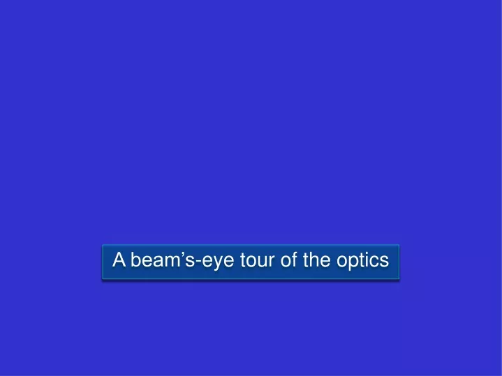 a beam s eye tour of the optics