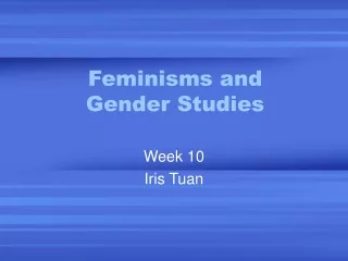 Feminisms and  Gender Studies