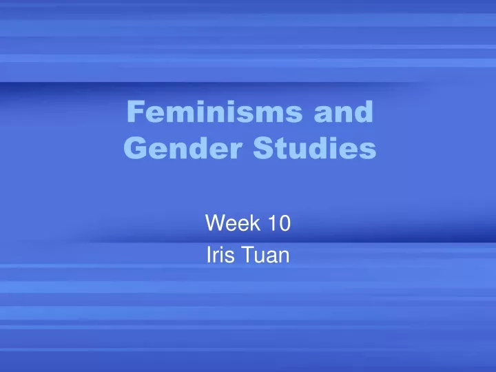 feminisms and gender studies