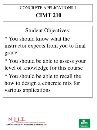 Student Objectives: * You should know what the instructor expects from you to final grade