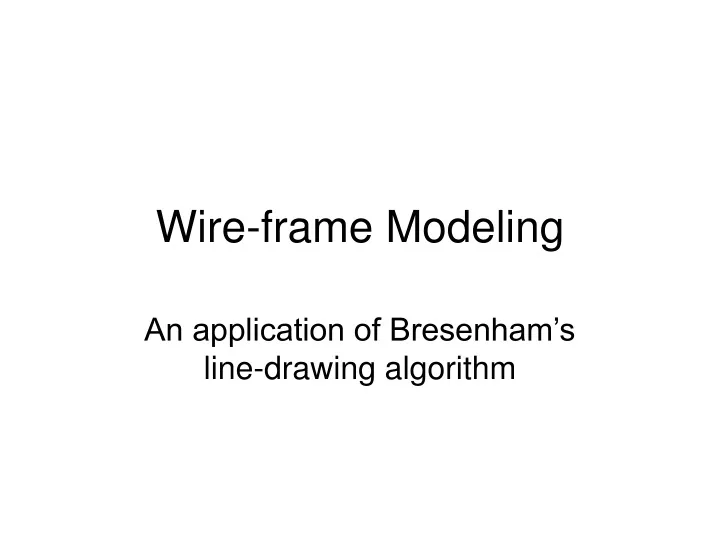 wire frame modeling