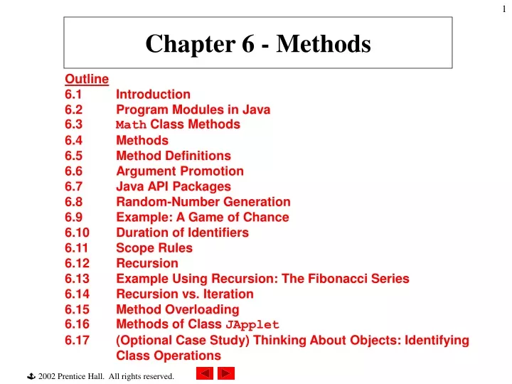 chapter 6 methods