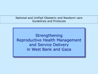 Strengthening  Reproductive Health Management  and Service Delivery  in West Bank and Gaza
