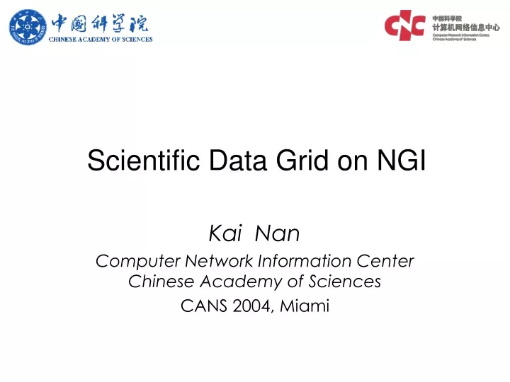 scientific data grid on ngi