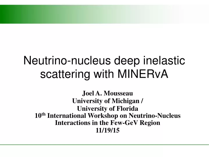 neutrino nucleus deep inelastic scattering with