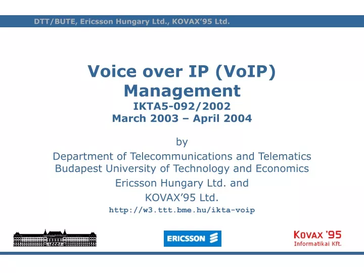 voice over ip voip management ikta5 092 2002 march 2003 april 2004