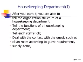 Housekeeping Department(I)
