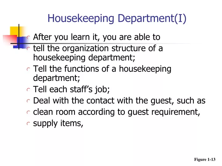 housekeeping department i