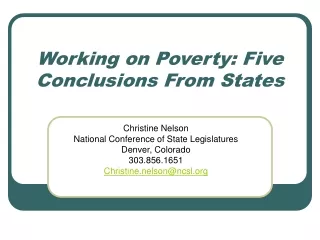 Working on Poverty: Five Conclusions From States