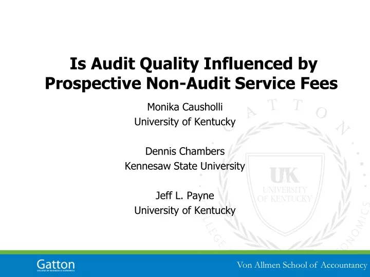 is audit quality influenced by prospective non audit service fees